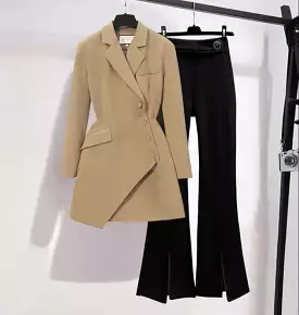 2 Pcs Women's Fashion Jacket Blazer & Pant Set B-32411