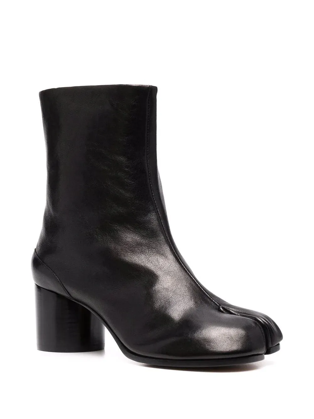 60mm Vintage Leather Tabi Boot - Black