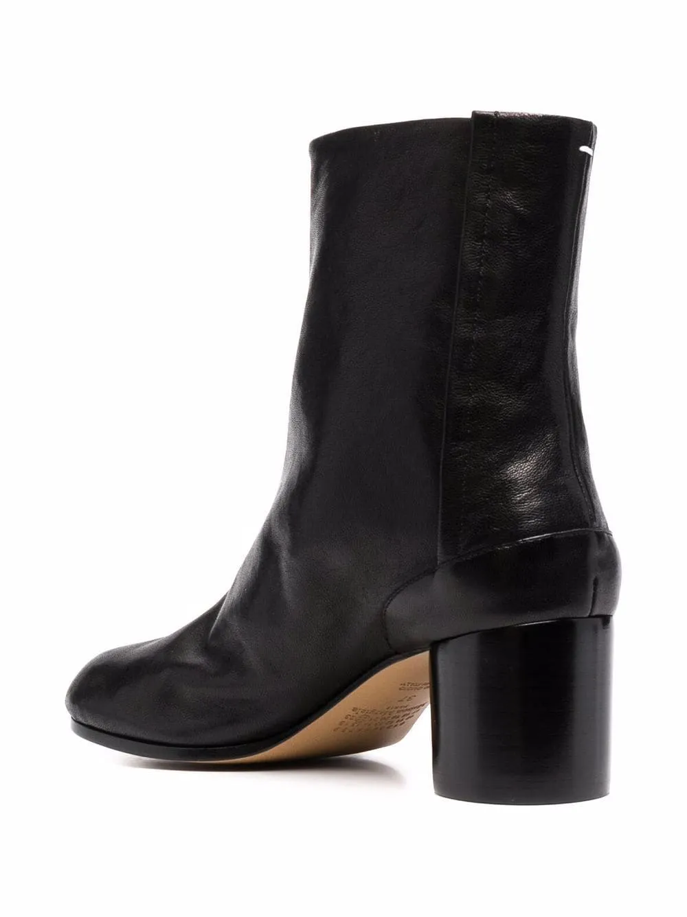 60mm Vintage Leather Tabi Boot - Black