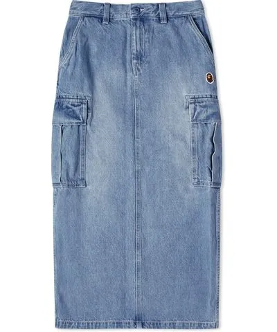 A Bathing Ape Women's Denim 6Pocket Skirt