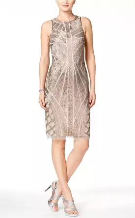 Adrianna Papell - AP1E200575 Beaded Halter Sheath Dress