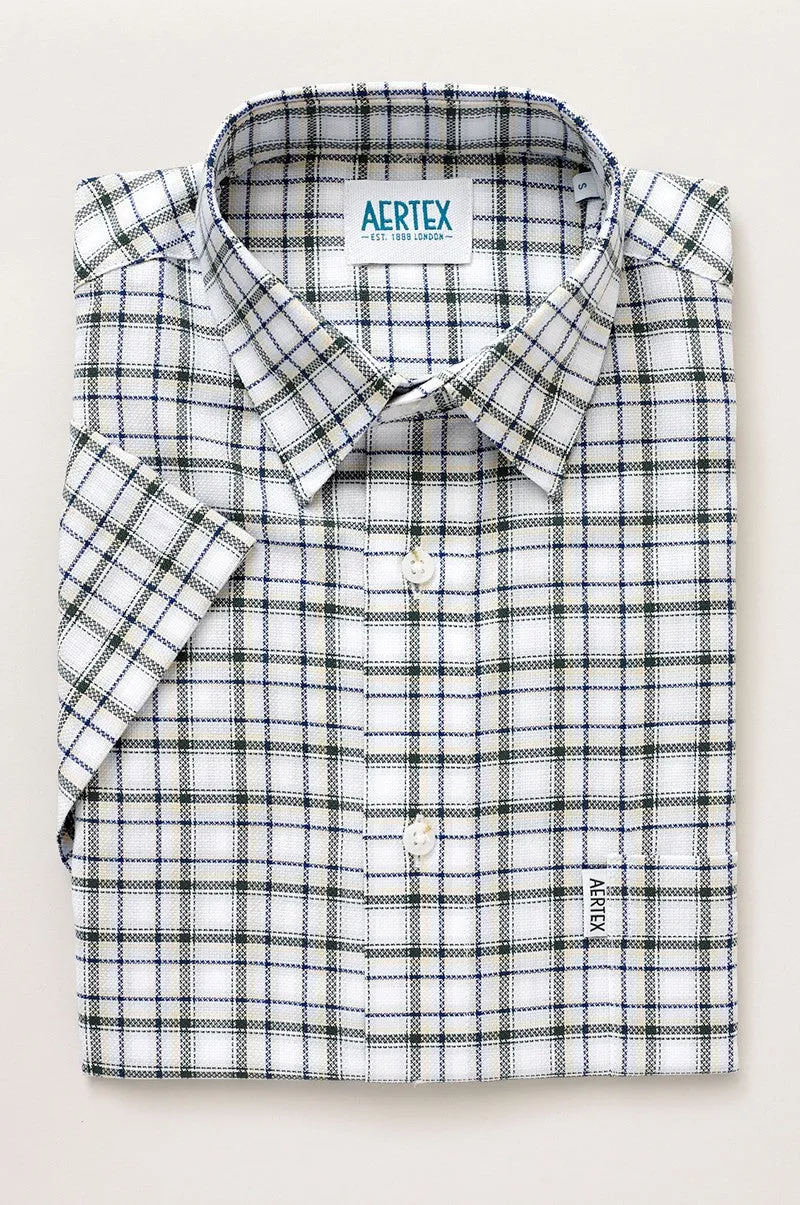 Aertex - Taunton Polo - Khaki, Rust or Navy Check