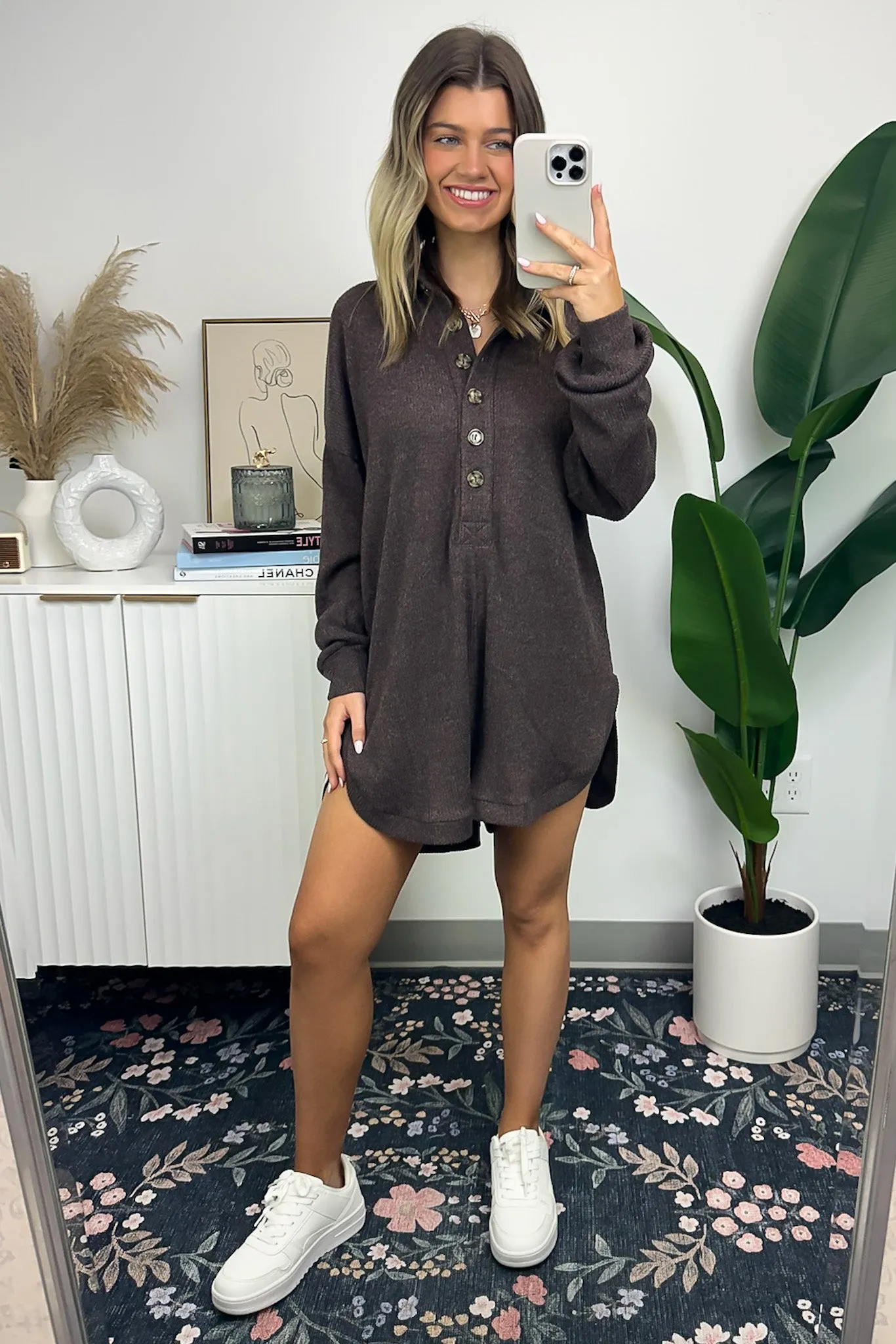 Aeryn Relaxed Fit Henley Romper - FINAL SALE