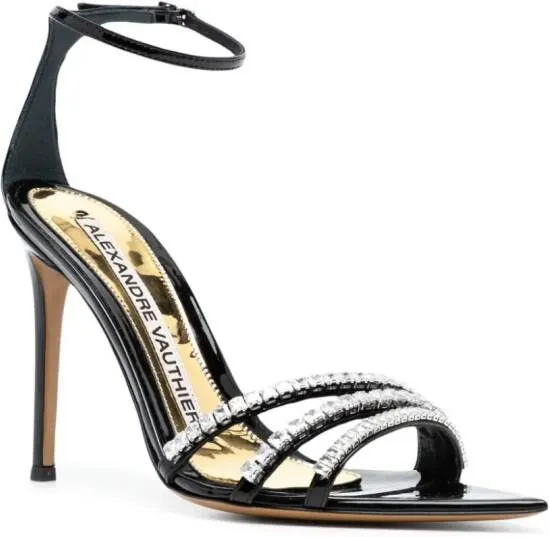 Alexandre Vauthier crystal-embellished 85mm leather sandals Black