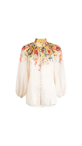 Alight Billow Blouse - Ivory/Floral