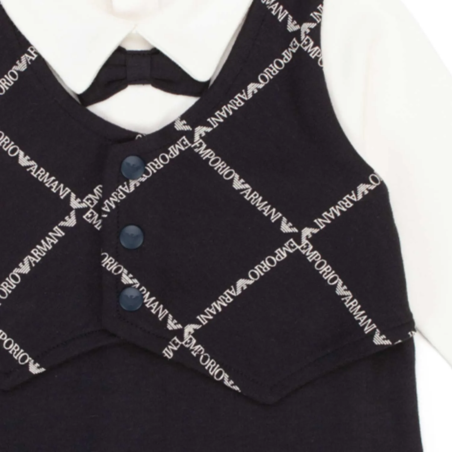 Armani Junior Elegant Blue Romper For Baby