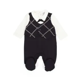 Armani Junior Elegant Blue Romper For Baby