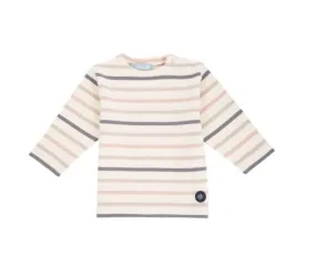 Armor Lux- Baby's Breton striped shirt - Pink & Steel Stripe