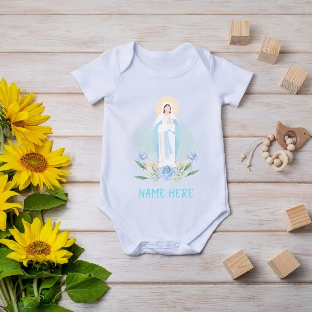 Baby Romper - Mother Mary Blue/Pink (Personalisation Available)