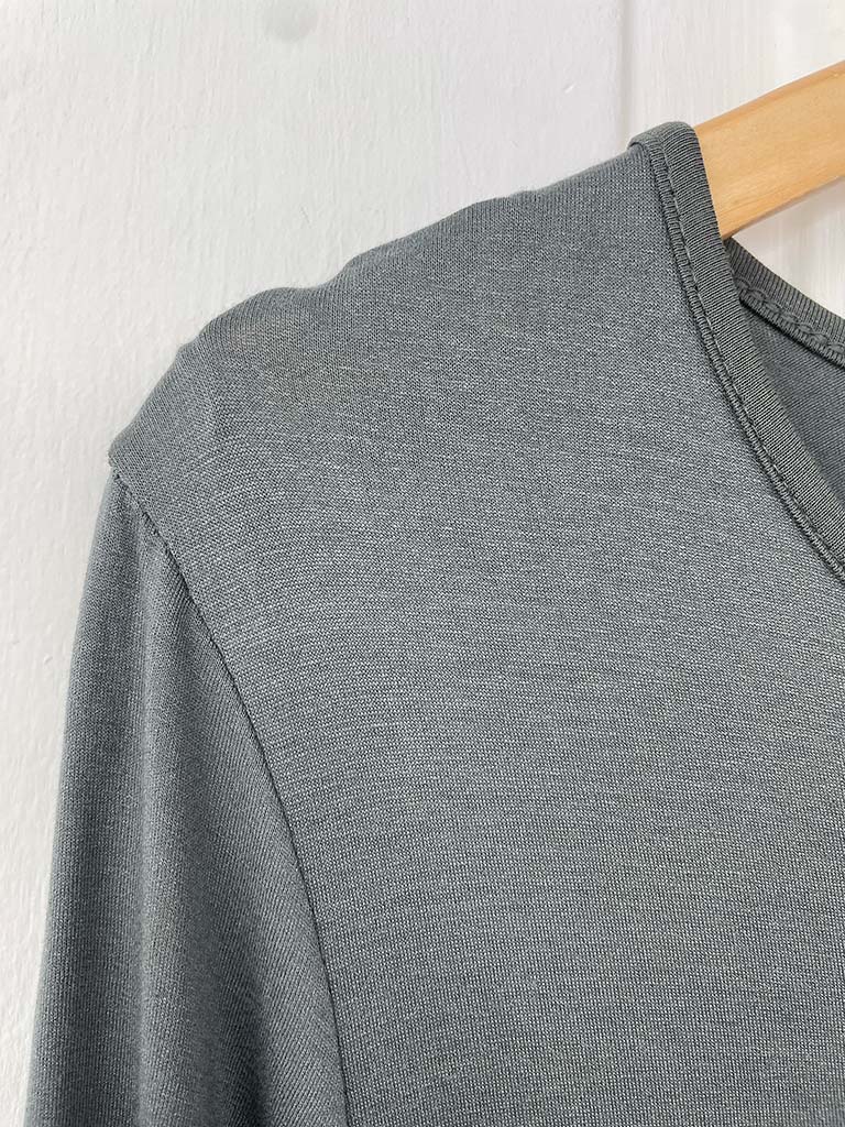 Basic 3/4 Sleeve Layering Dress - Charcoal