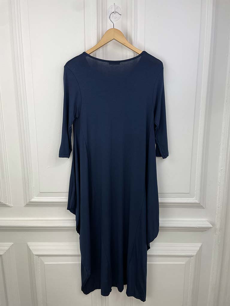 Basic 3/4 Sleeve Layering Dress - Navy