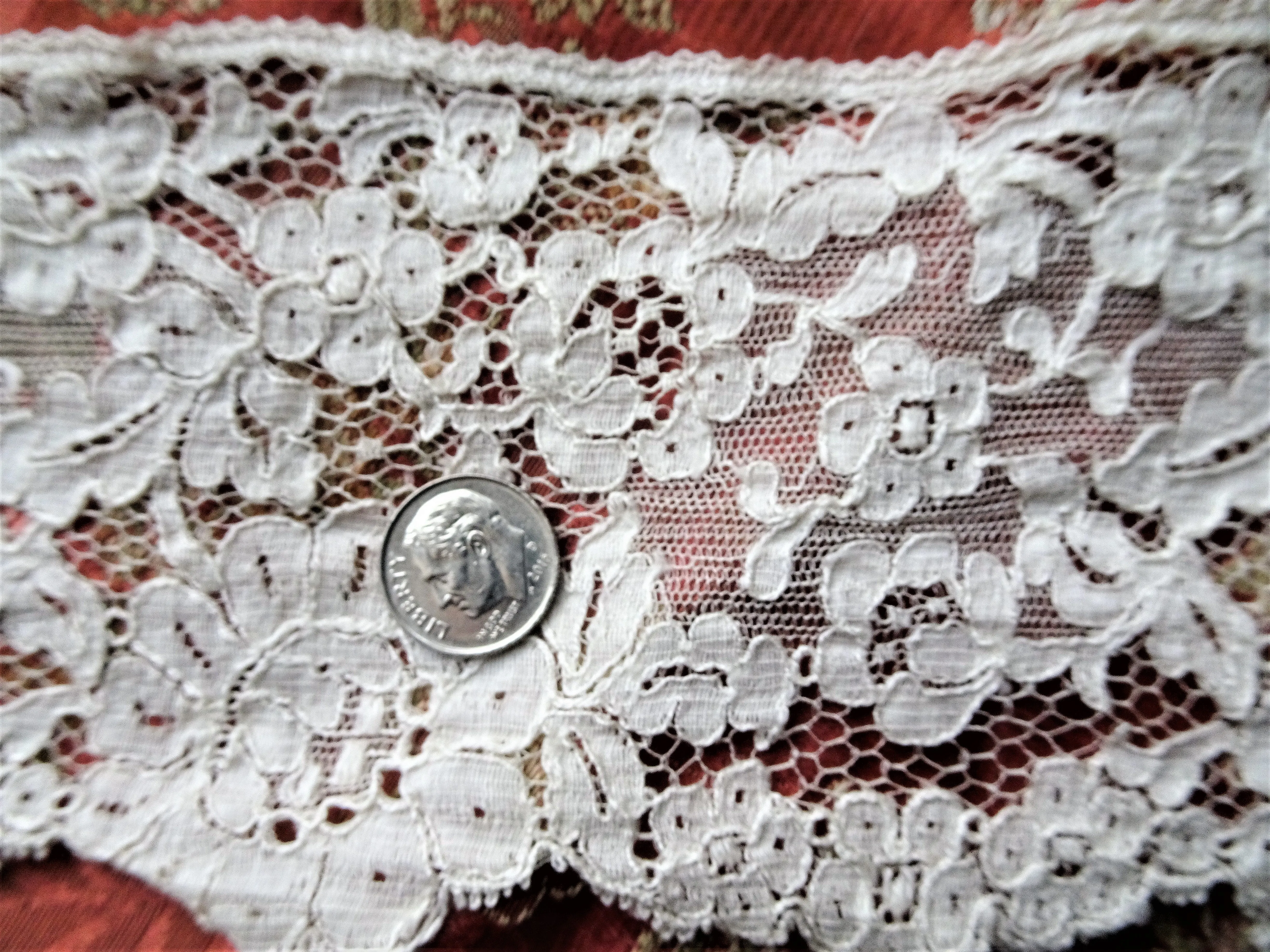 BEAUTIFUL Vintage FRENCH Fine Lace Trim Flounce,Intricate Pattern For Bridal Dress,Dolls,Flapper Dress,Heirloom Sewing Antique T