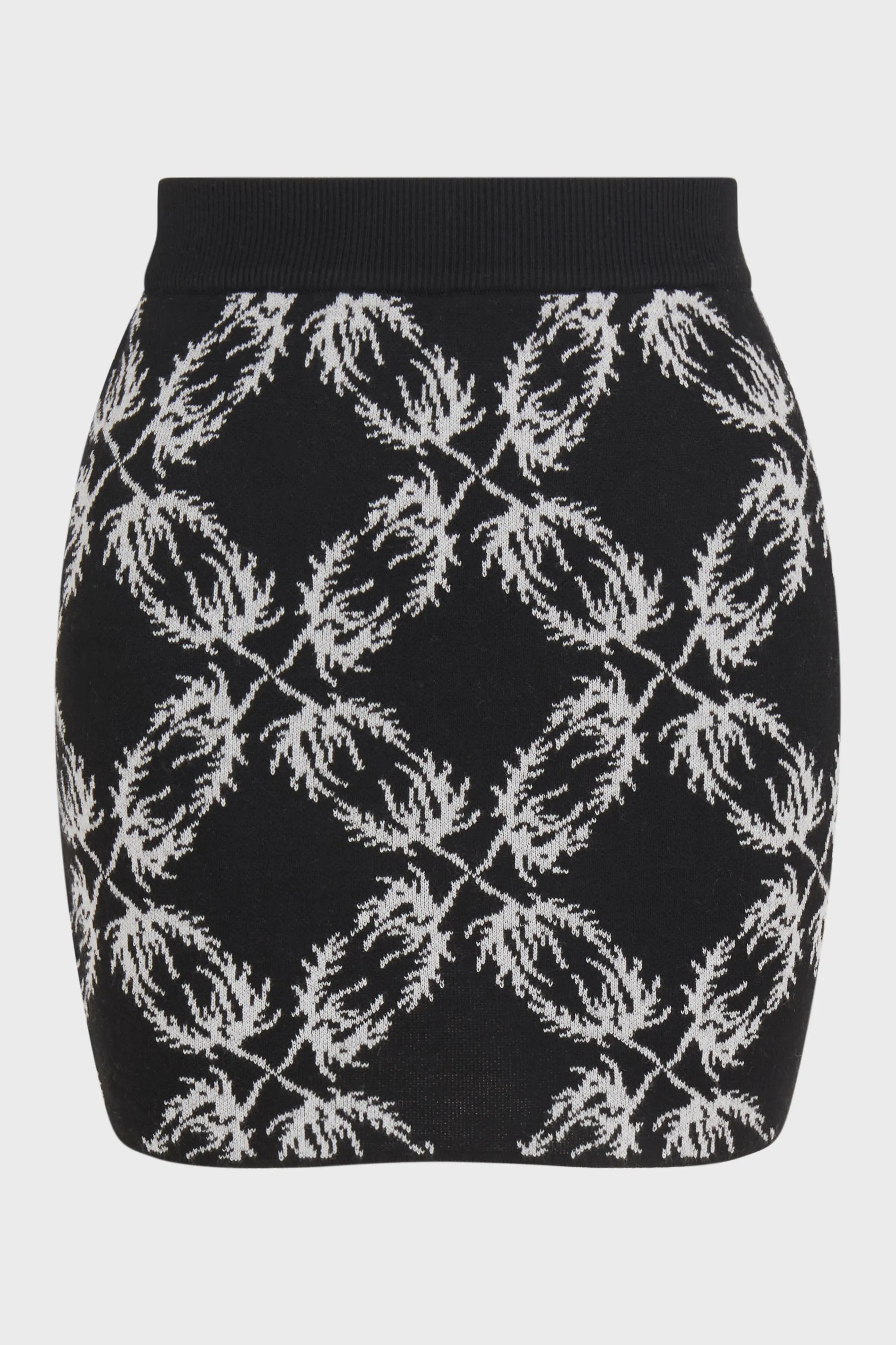 BLACK JACQUARD KNIT SKIRT