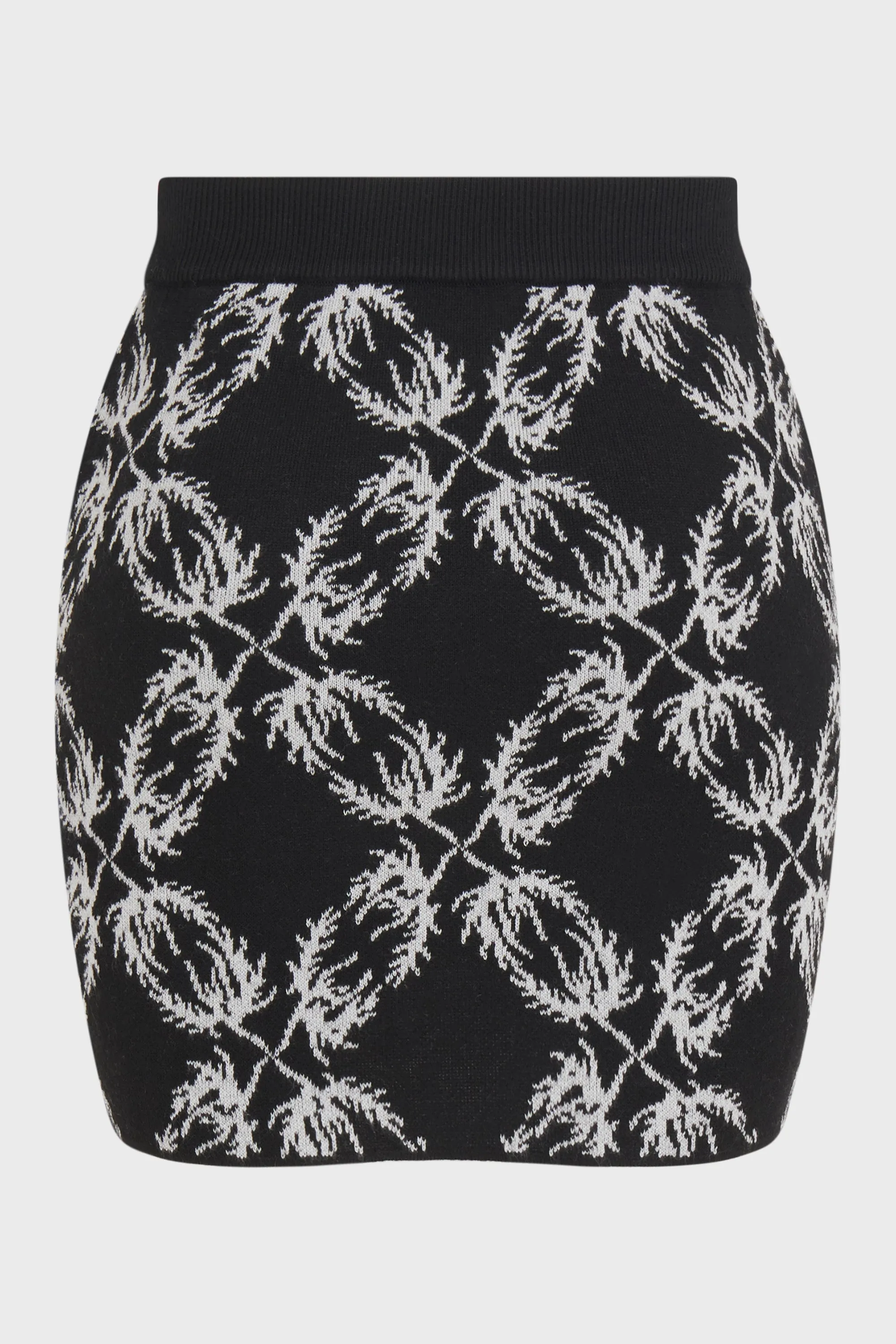 BLACK JACQUARD KNIT SKIRT