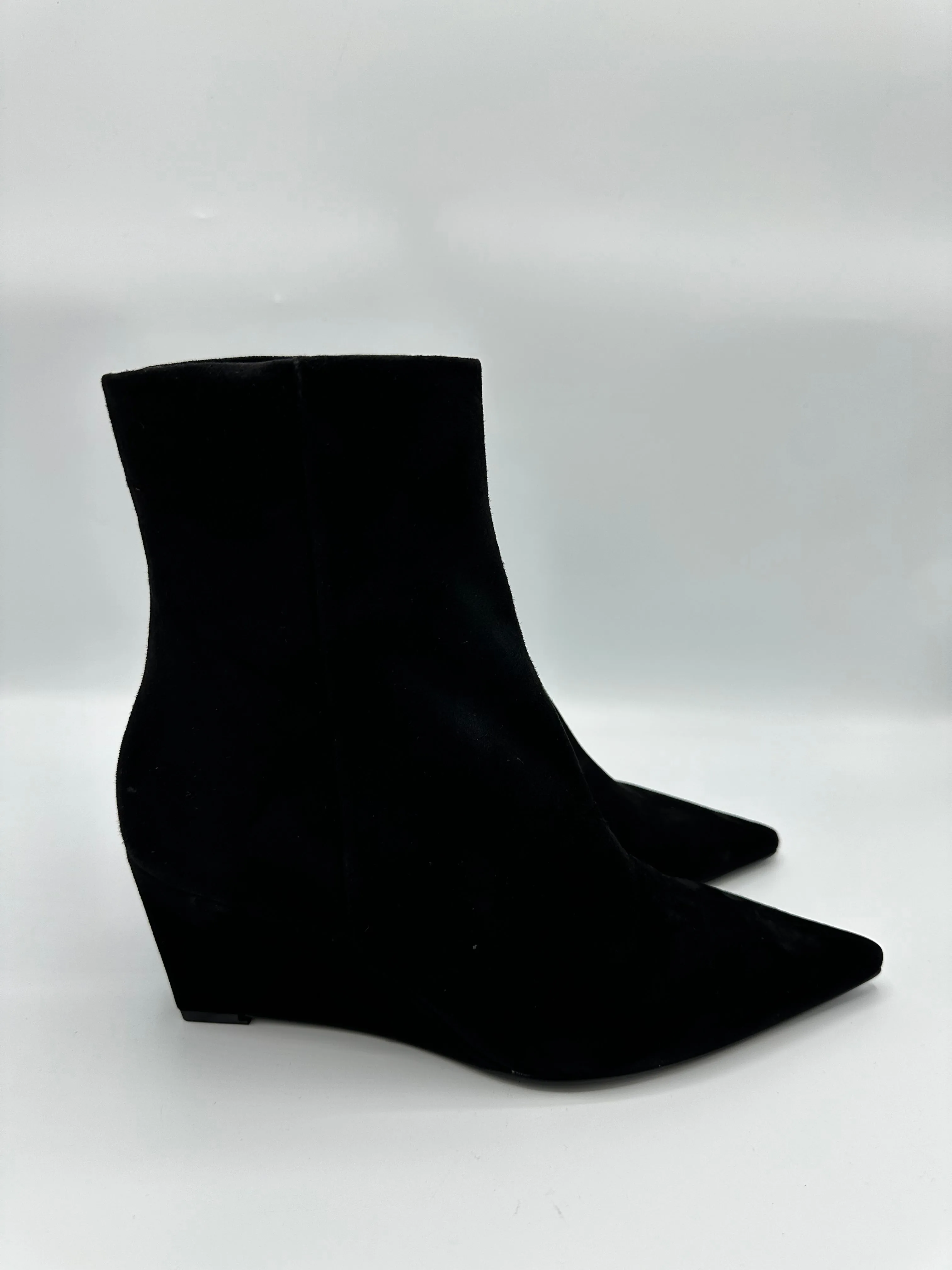 BLACK SUEDE ANKLE BOOT WEDGE - MARIAN