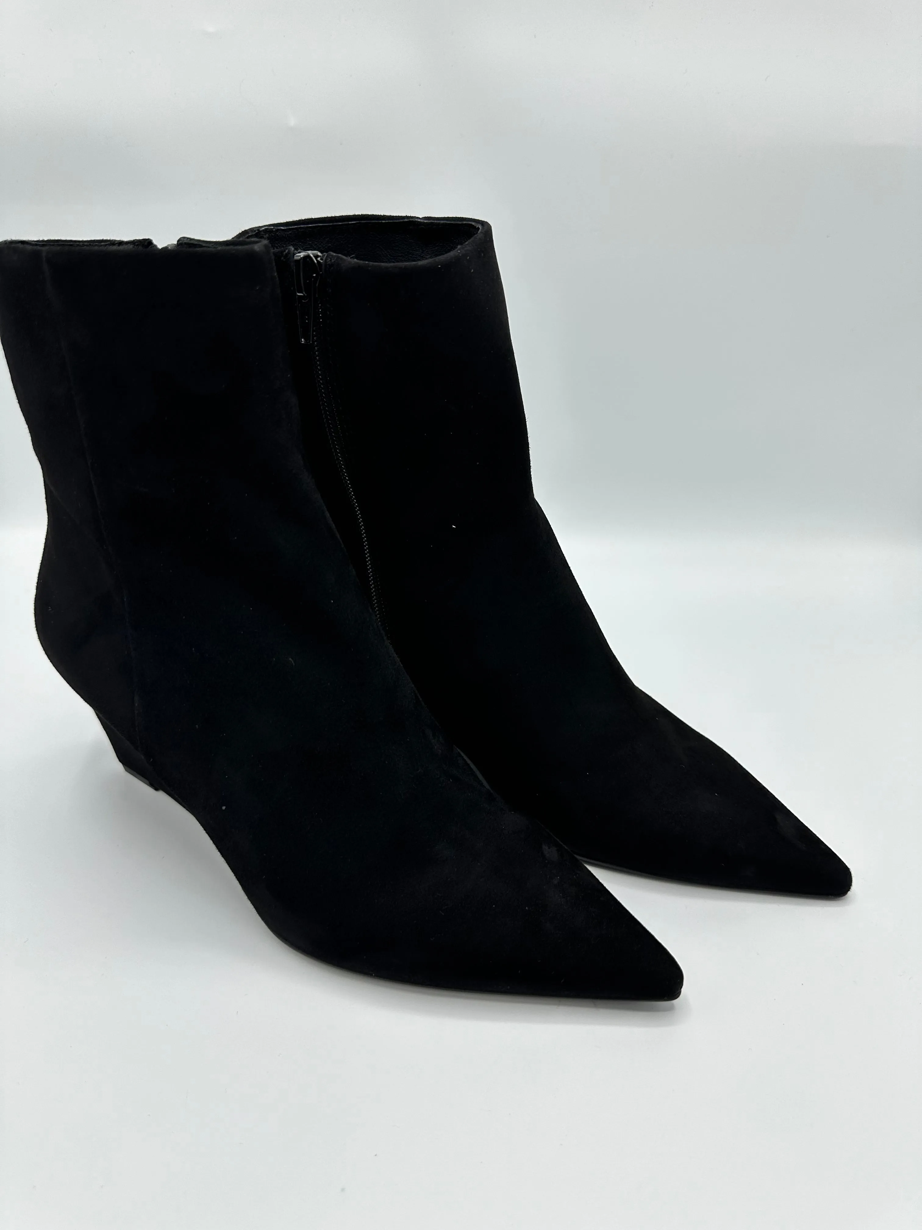 BLACK SUEDE ANKLE BOOT WEDGE - MARIAN