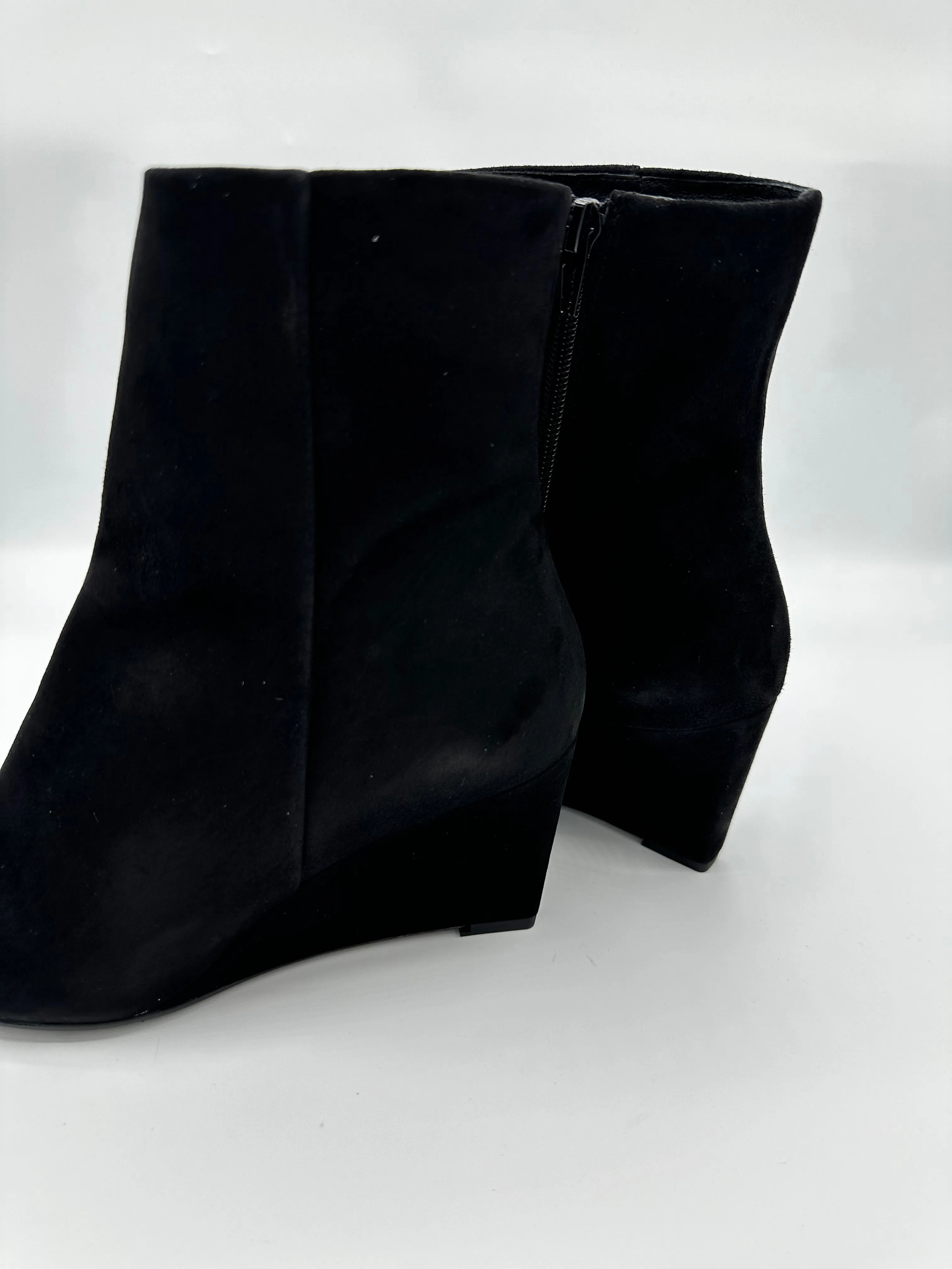 BLACK SUEDE ANKLE BOOT WEDGE - MARIAN