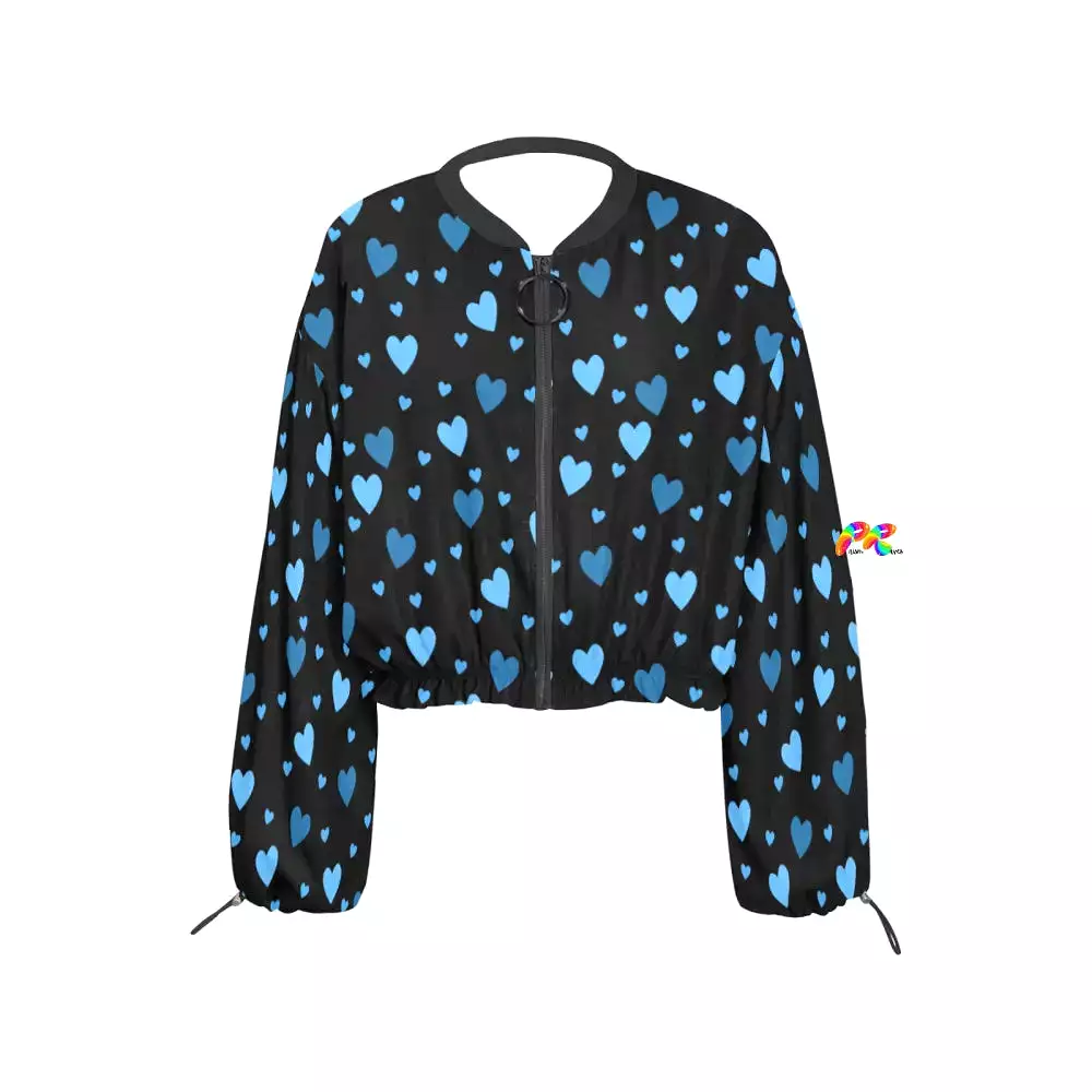 Blue Heart Women's Chiffon Cropped Jacket