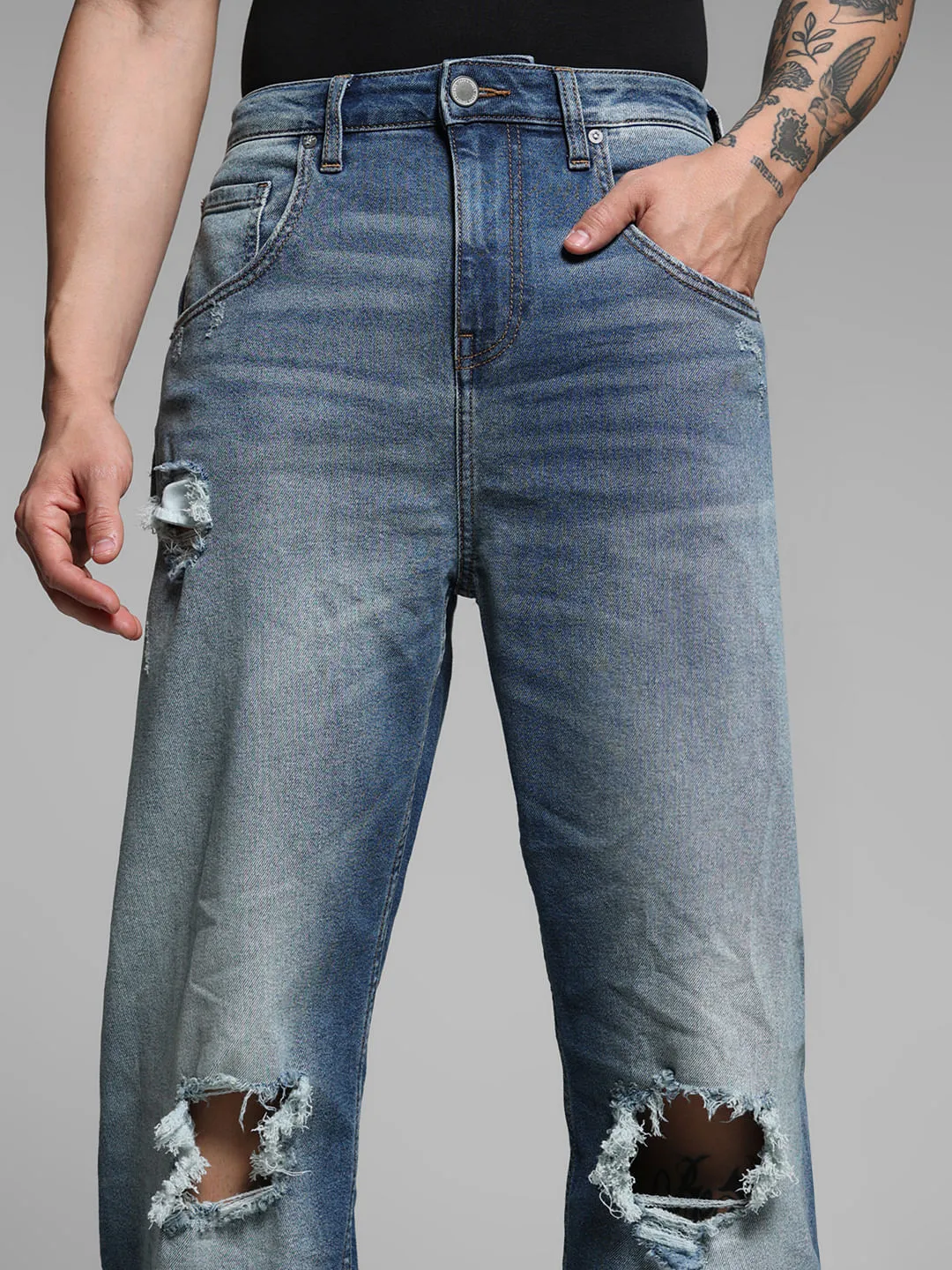 Blue High Rise Dario Loose Fit Jeans