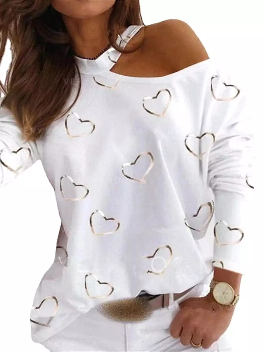 Butterfly Heart Long Sleeve Women's T-shirt for Casual and Formal Wear