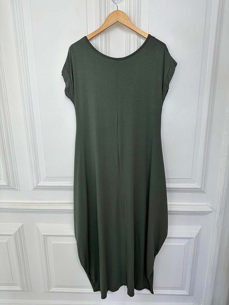 Cap Sleeve Layering Dress - Khaki