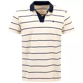 Capri Collar Cotton Jersey Stripe Polo Natural - SS24