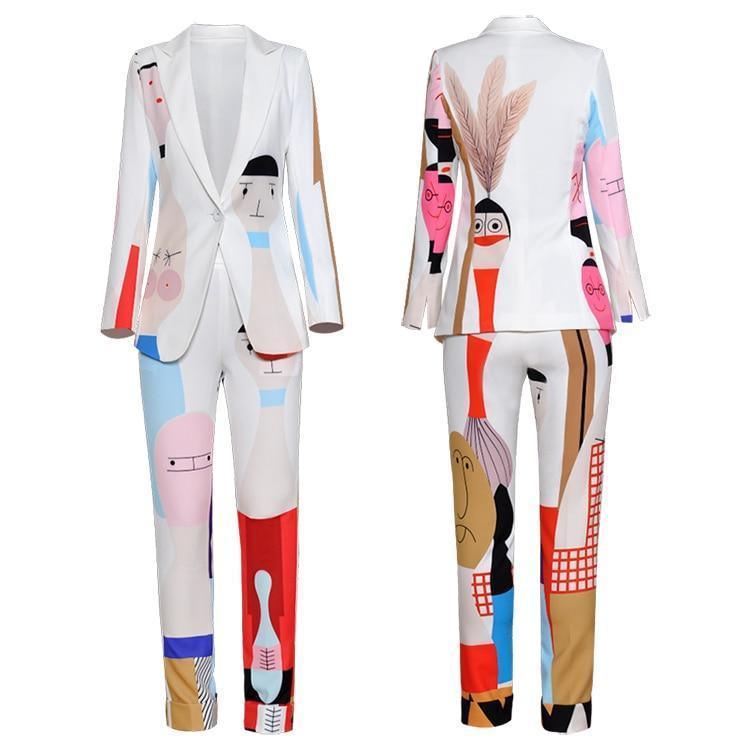 Cartoon Print Women Pantsuit