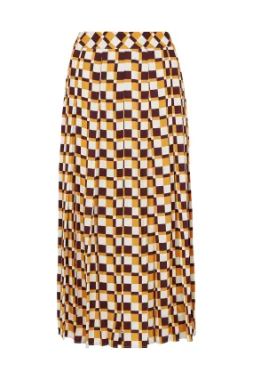 Checkerboard Midi Skirt