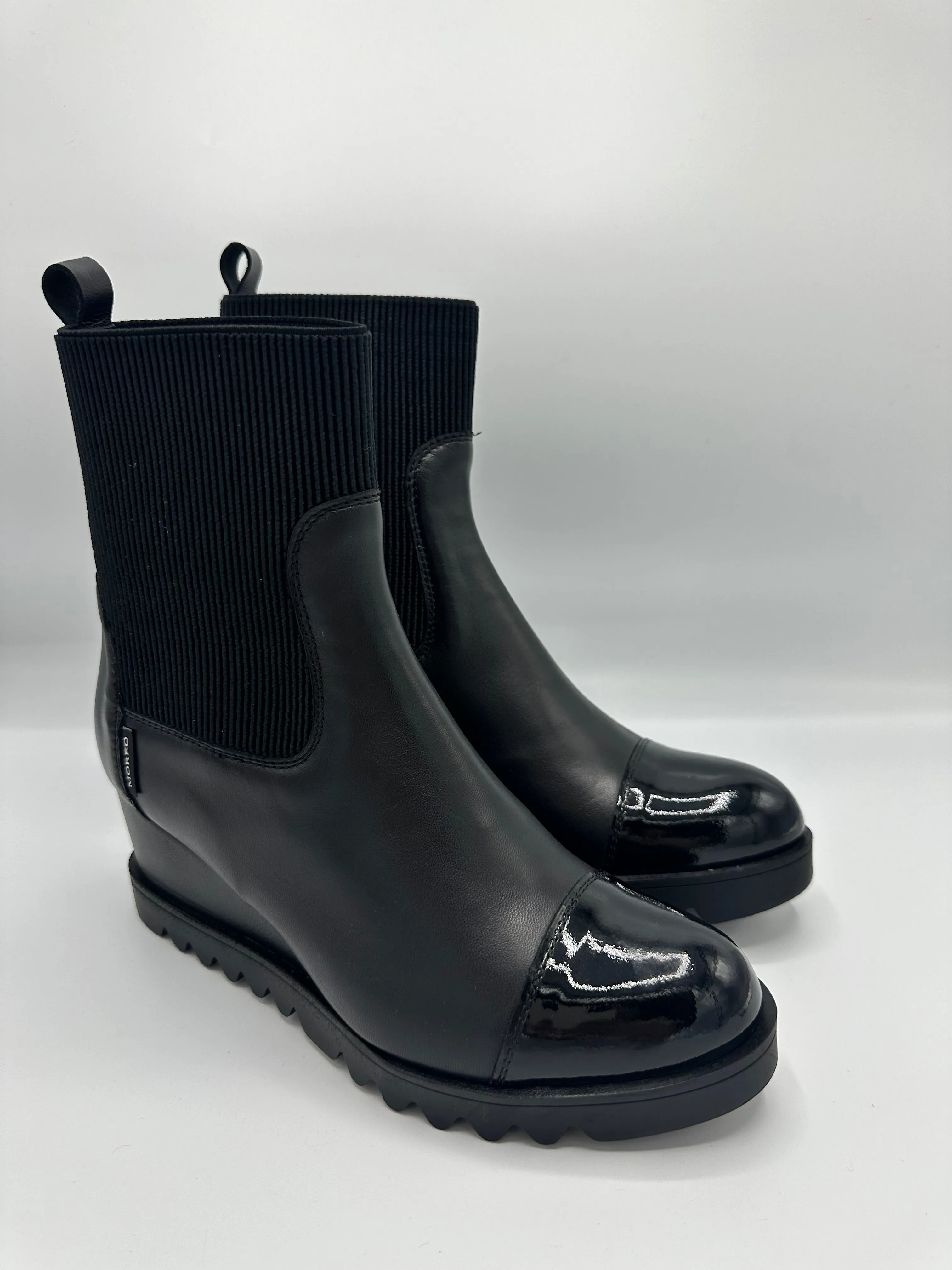 CHIARA TOE CAP WEDGE BOOT NERO - MARCO MOREO