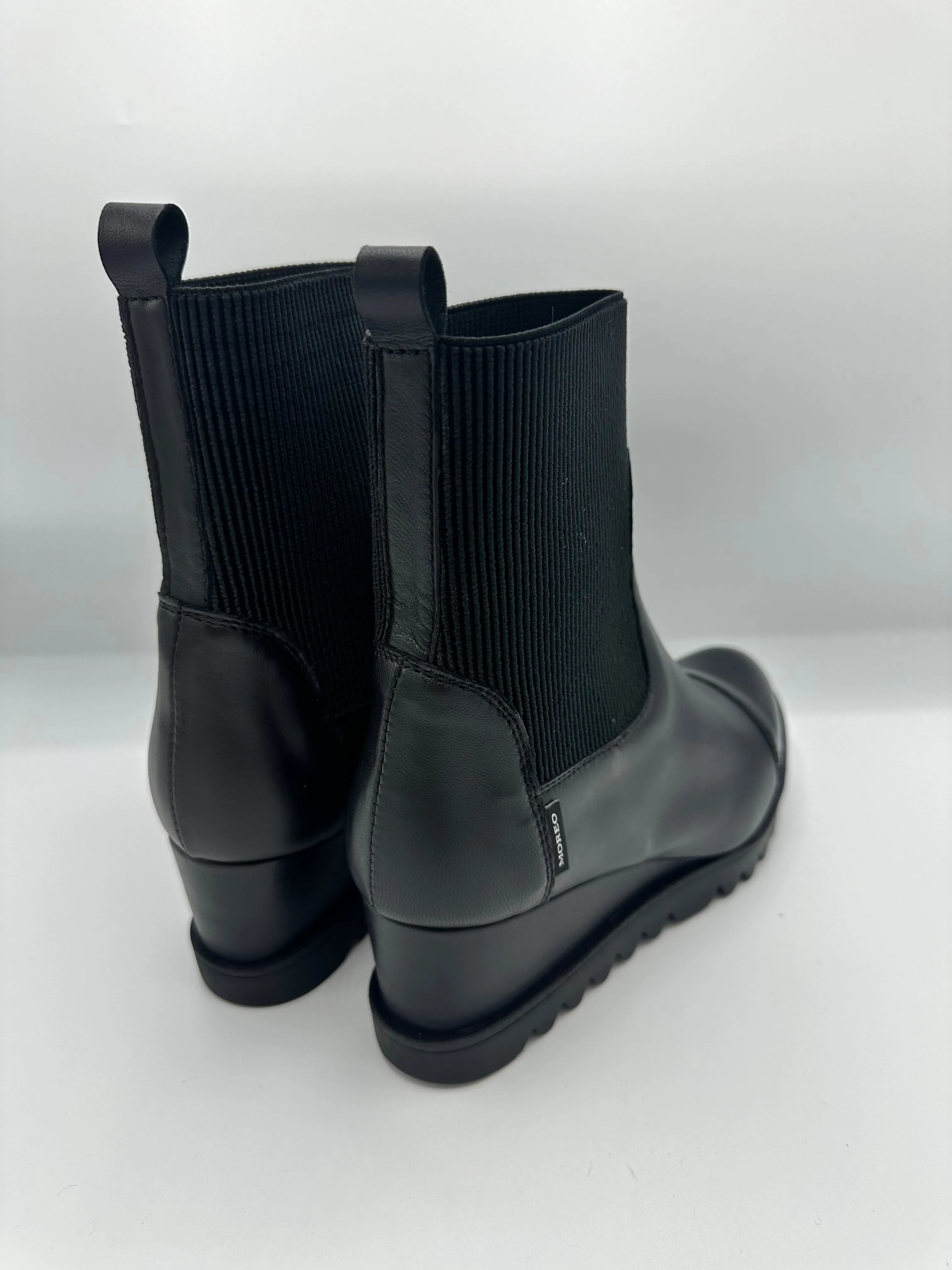 CHIARA TOE CAP WEDGE BOOT NERO - MARCO MOREO