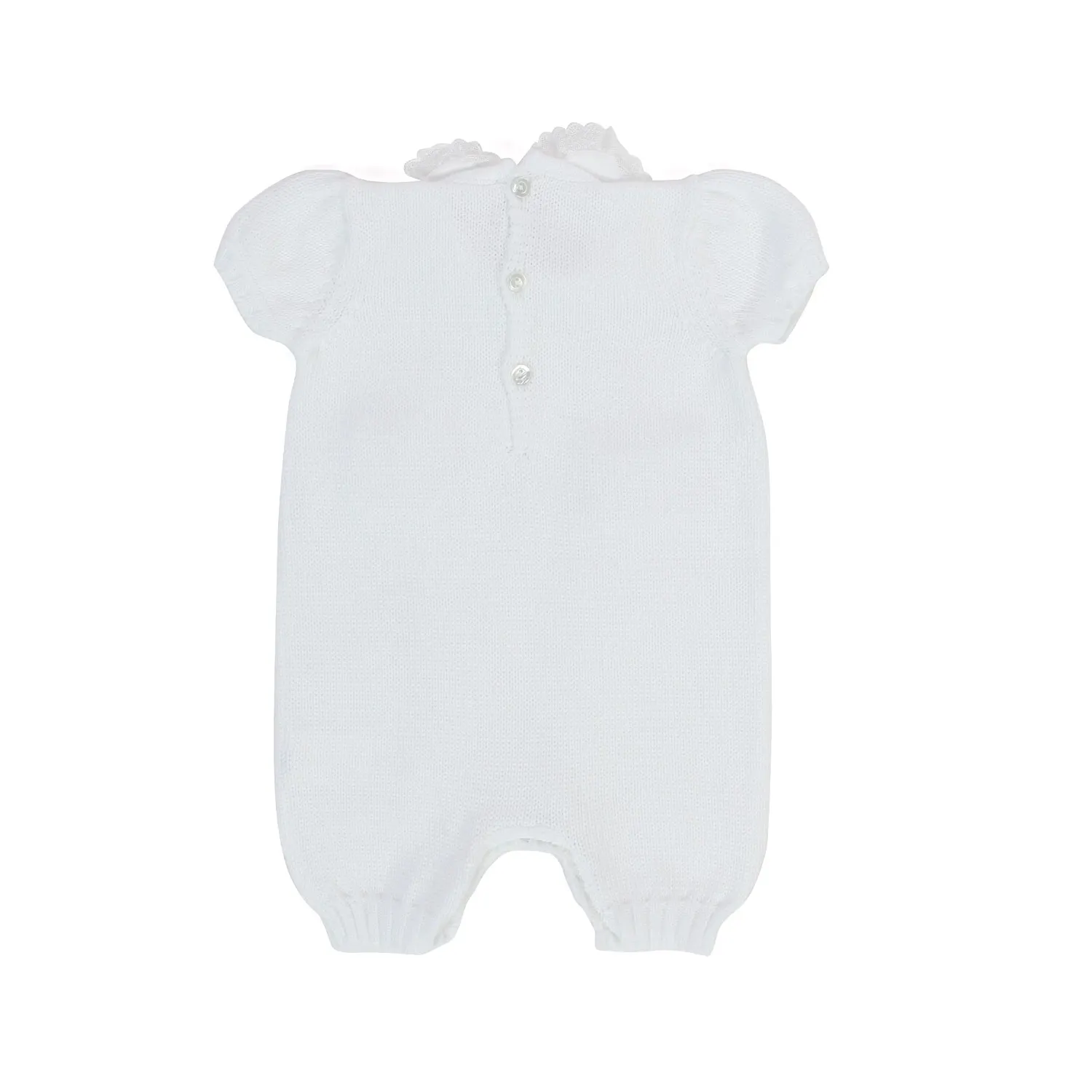 Colibri White Knitted Romper For Baby Girl