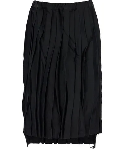 COMME DES GARCONS BLACK pleated skirt with side z