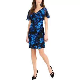 Connected Apparel Womens Petites Popover Mini Cocktail And Party Dress