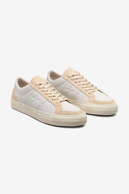 Converse leather sneakers One Star Pro beige color