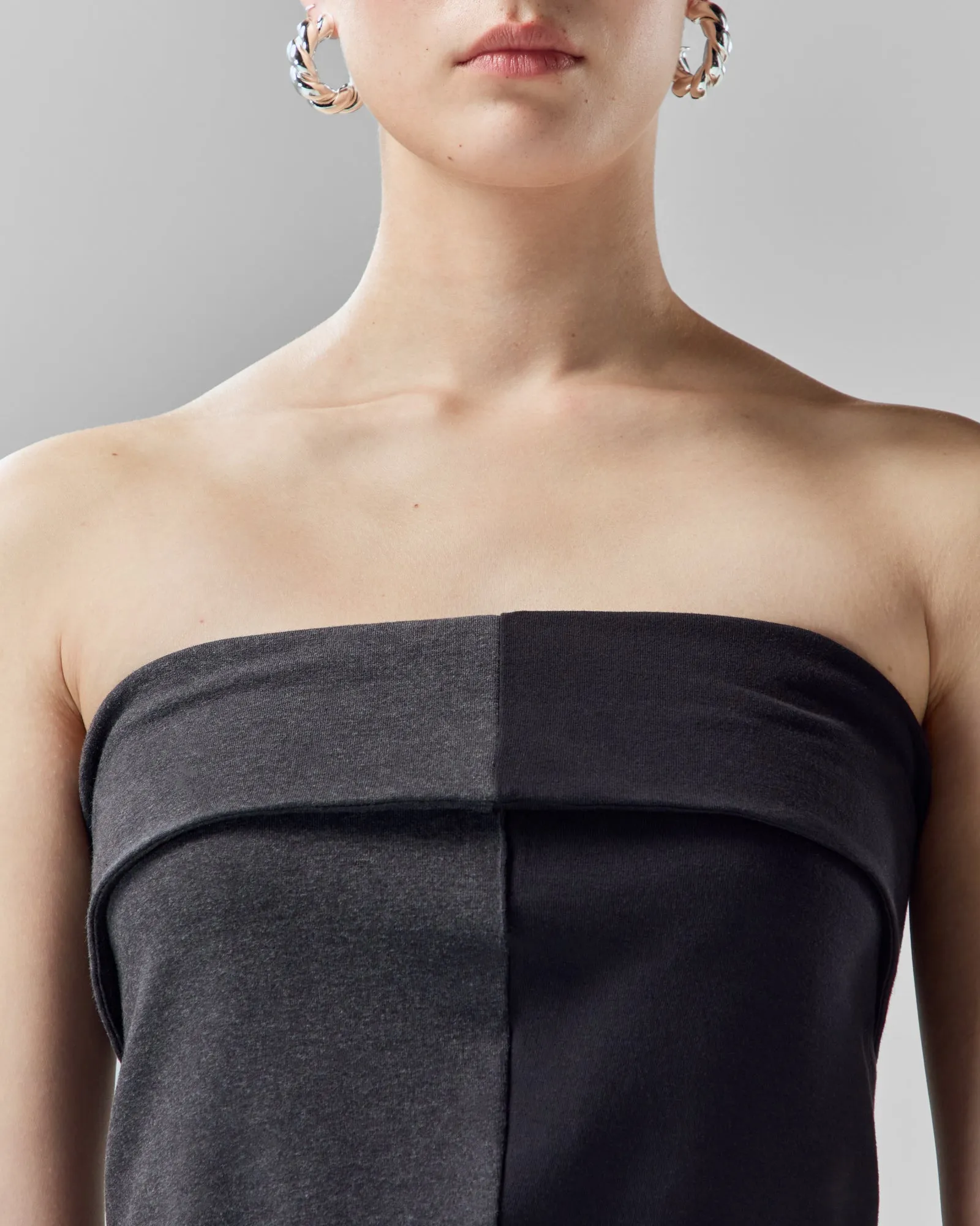 Convertible Skirt Top | Grey Melange / Black