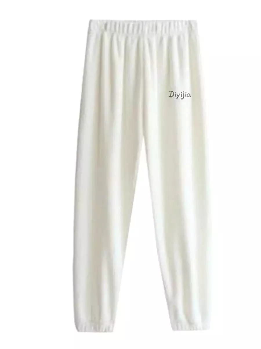 Cozy Winter Women's Black and White Coral Fleece Pajama Pants