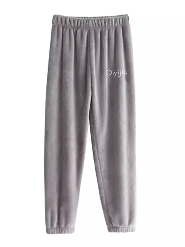 Cozy Winter Women's Black and White Coral Fleece Pajama Pants