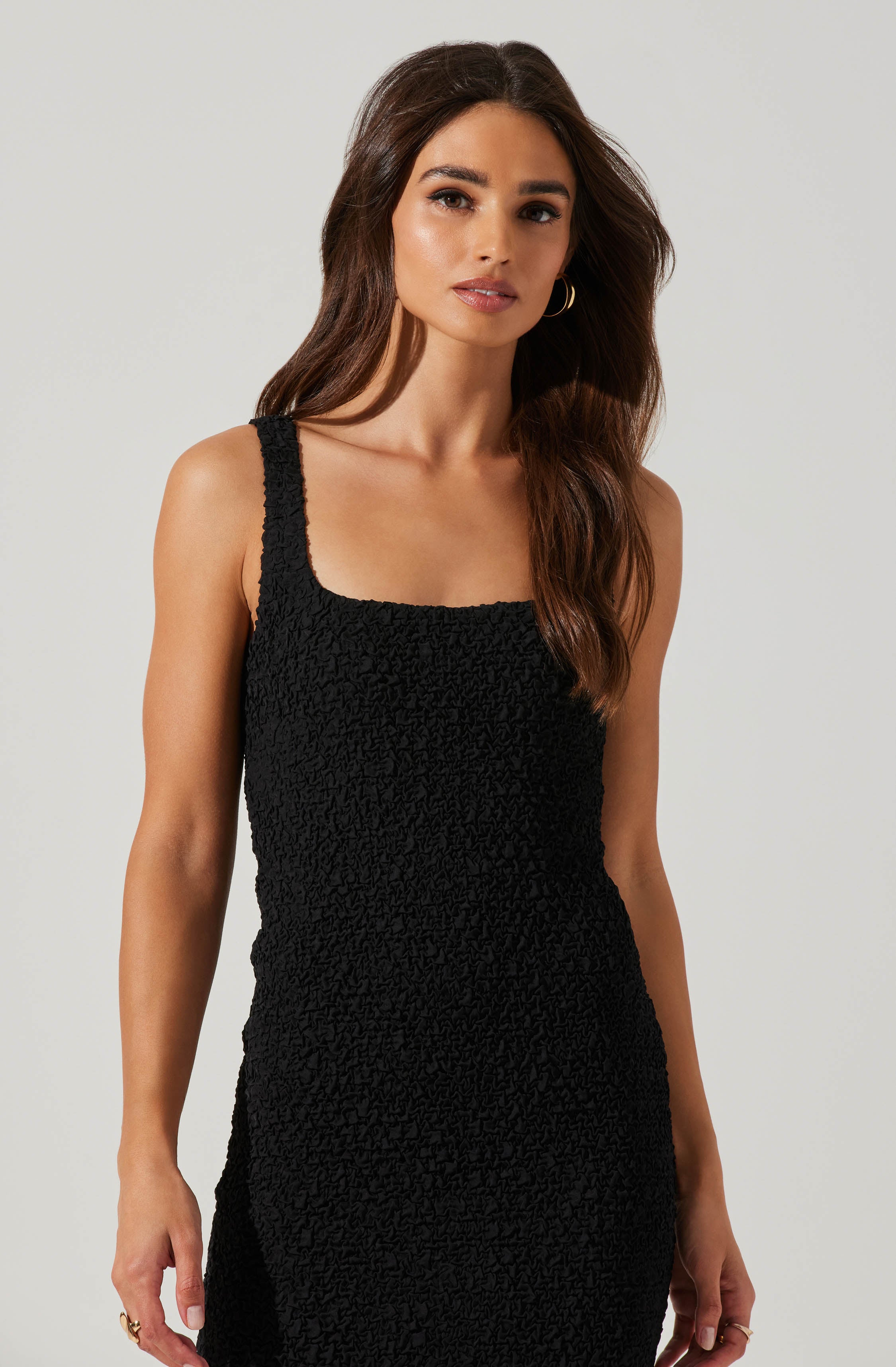 Crisanta Textured Midi Dress