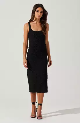 Crisanta Textured Midi Dress