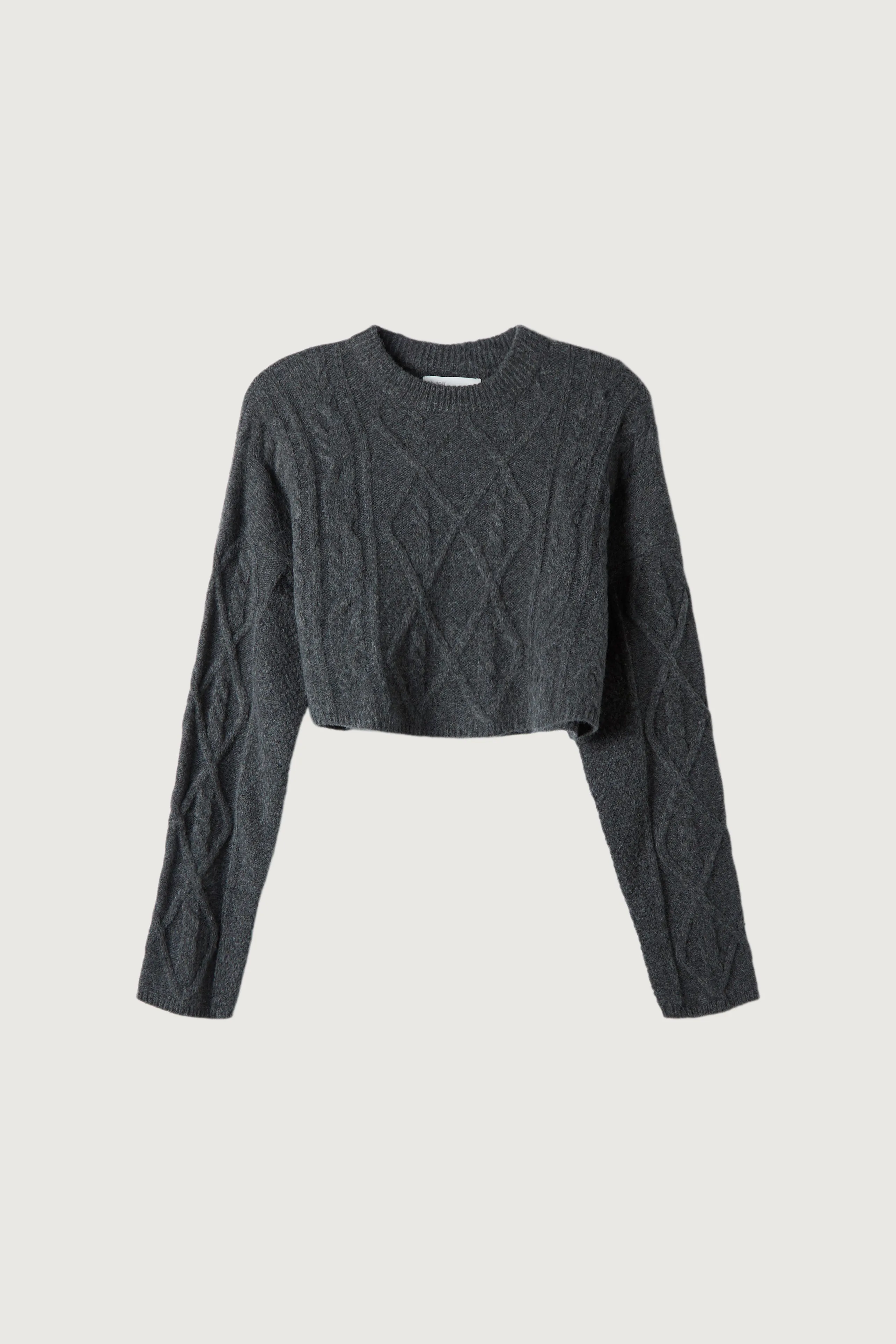 CROPPED CABLE KNIT SWEATER