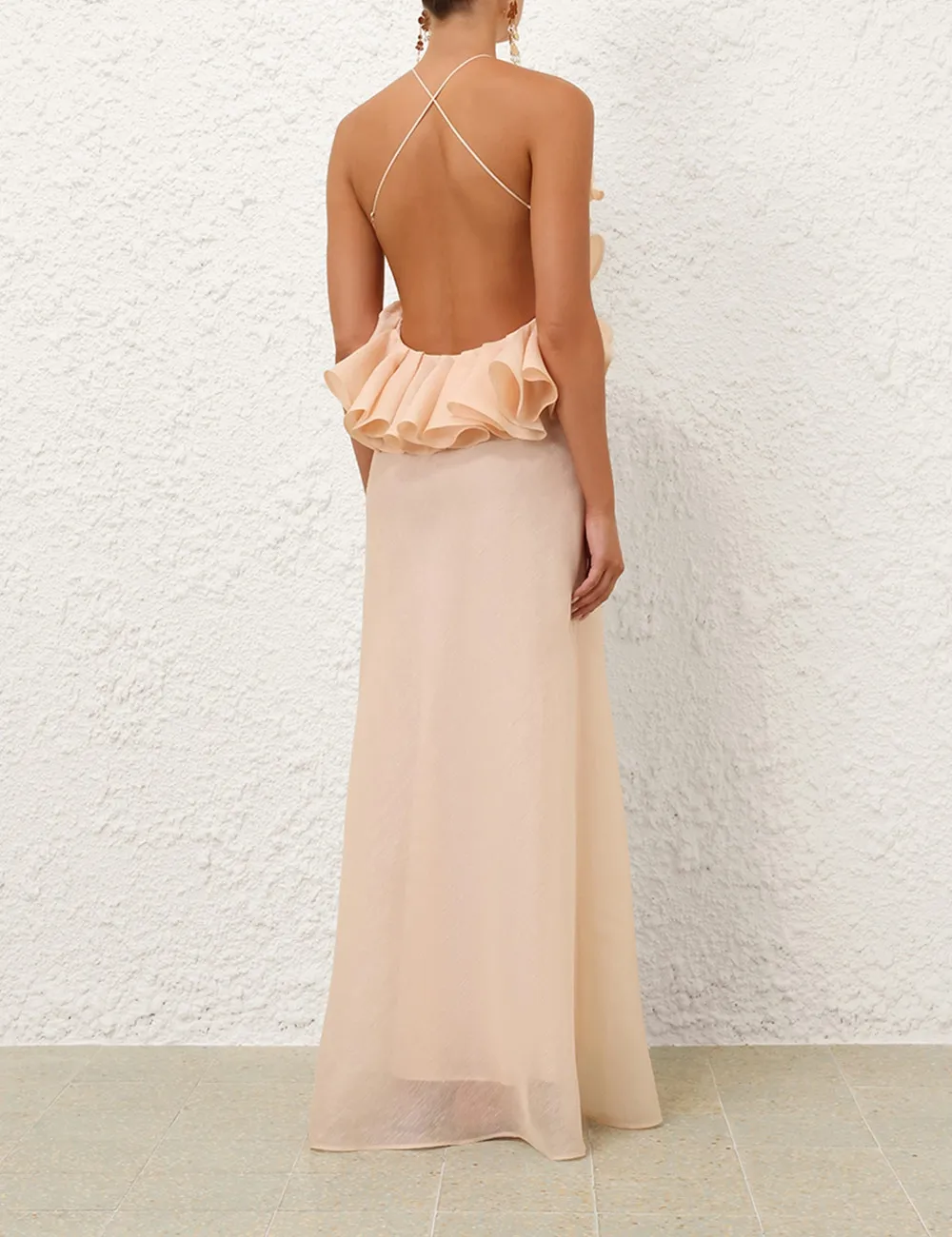 Crush Ruffle Halter Maxi Dress