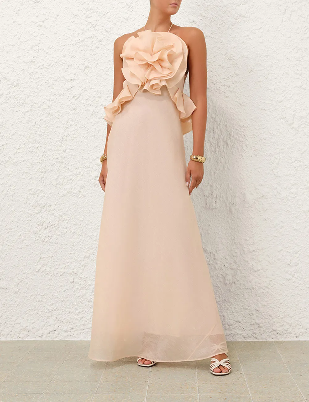 Crush Ruffle Halter Maxi Dress