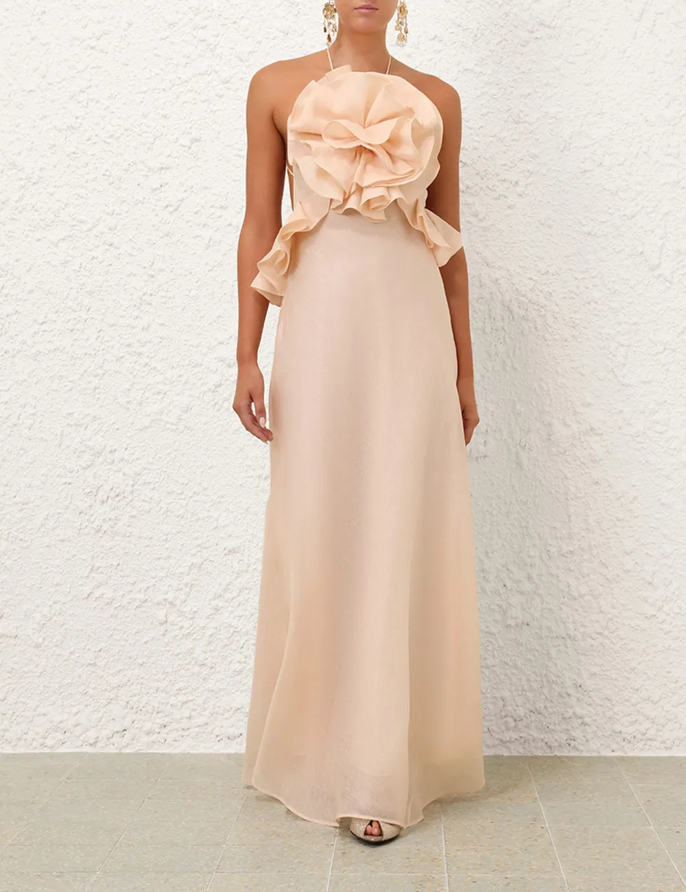 Crush Ruffle Halter Maxi Dress