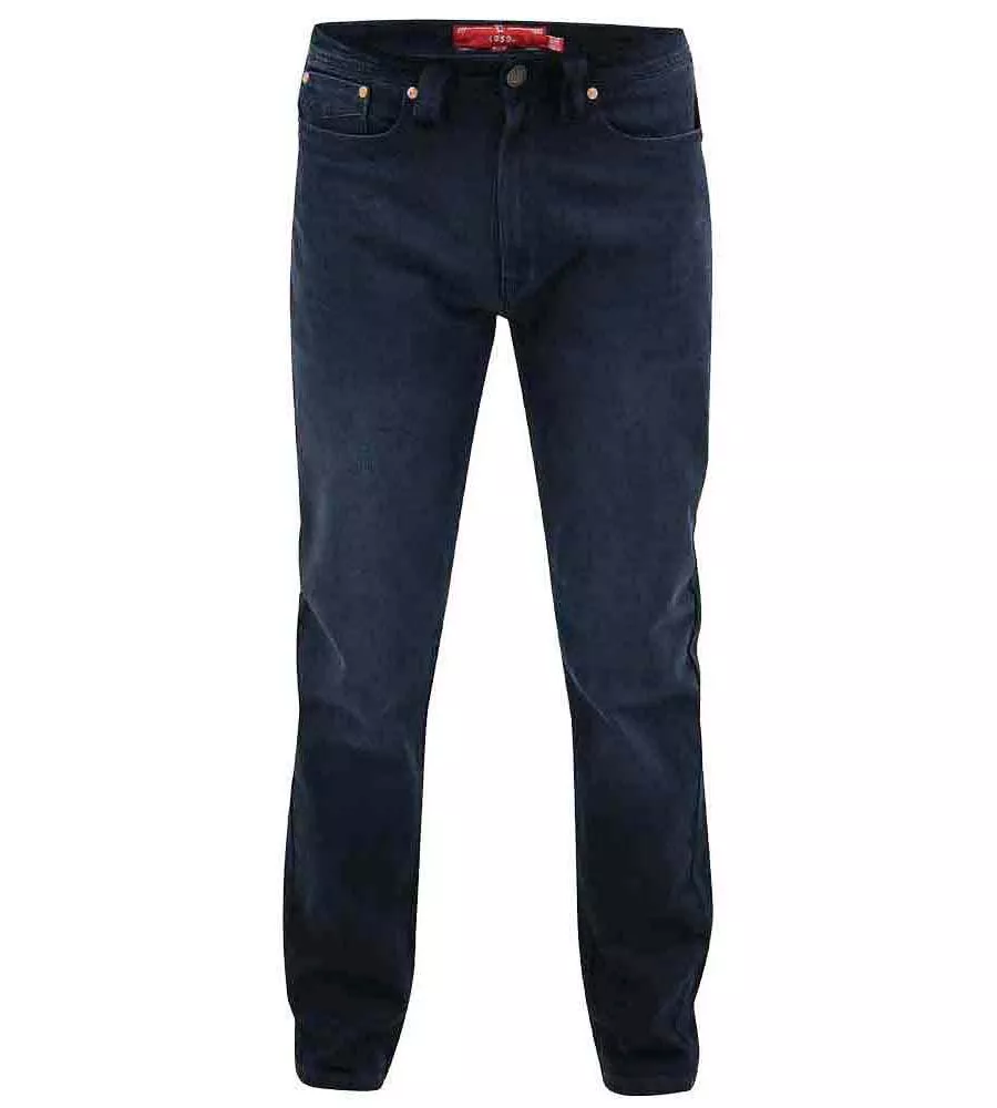 D555 Tall Mens Dark Wash Stretch Denim Jeans In 1959 Fit (HOCKLIFFE)