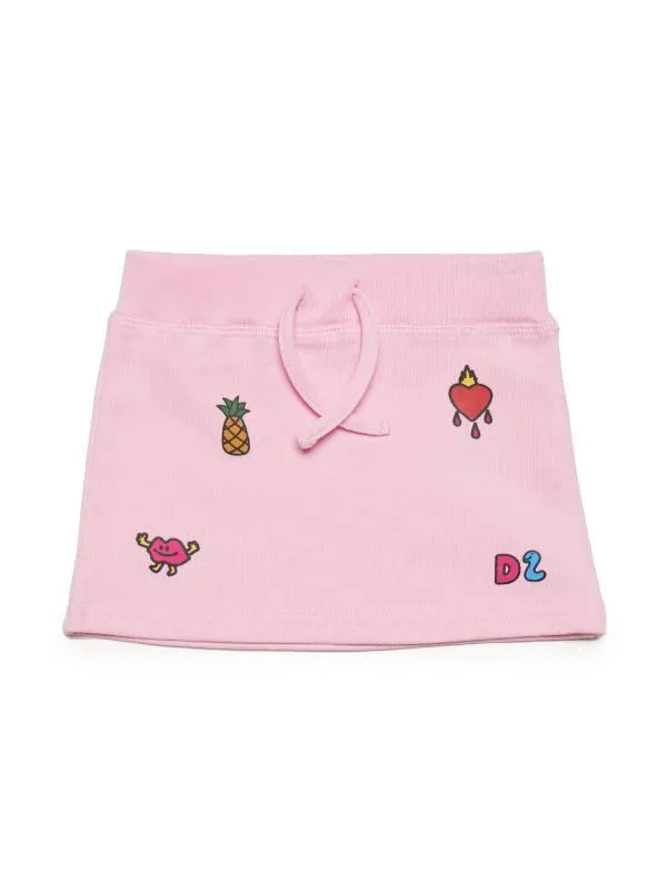 Dsquared2 Skirt Patches Logo Pink