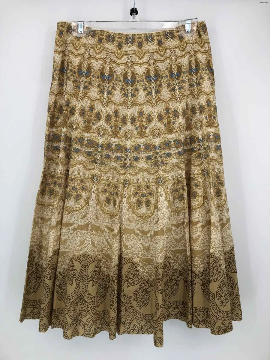 ELIE TAHARI Yellow White Multi Print Size SMALL (S) Skirt