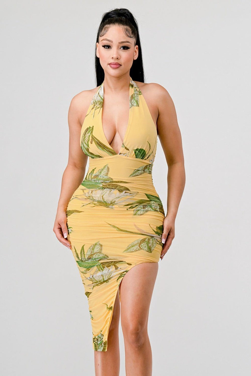 Evangeline Tropical Floral Midi Dress