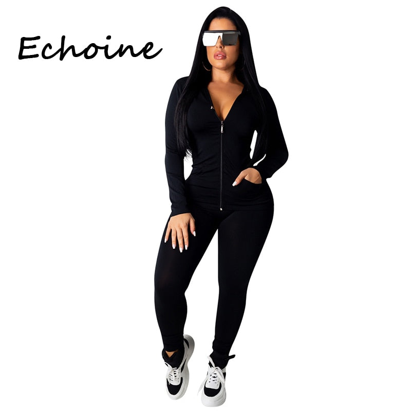 Fashion Hooded Two Piece Set Pants Suit Sportwear Tracksuit Women Outfits