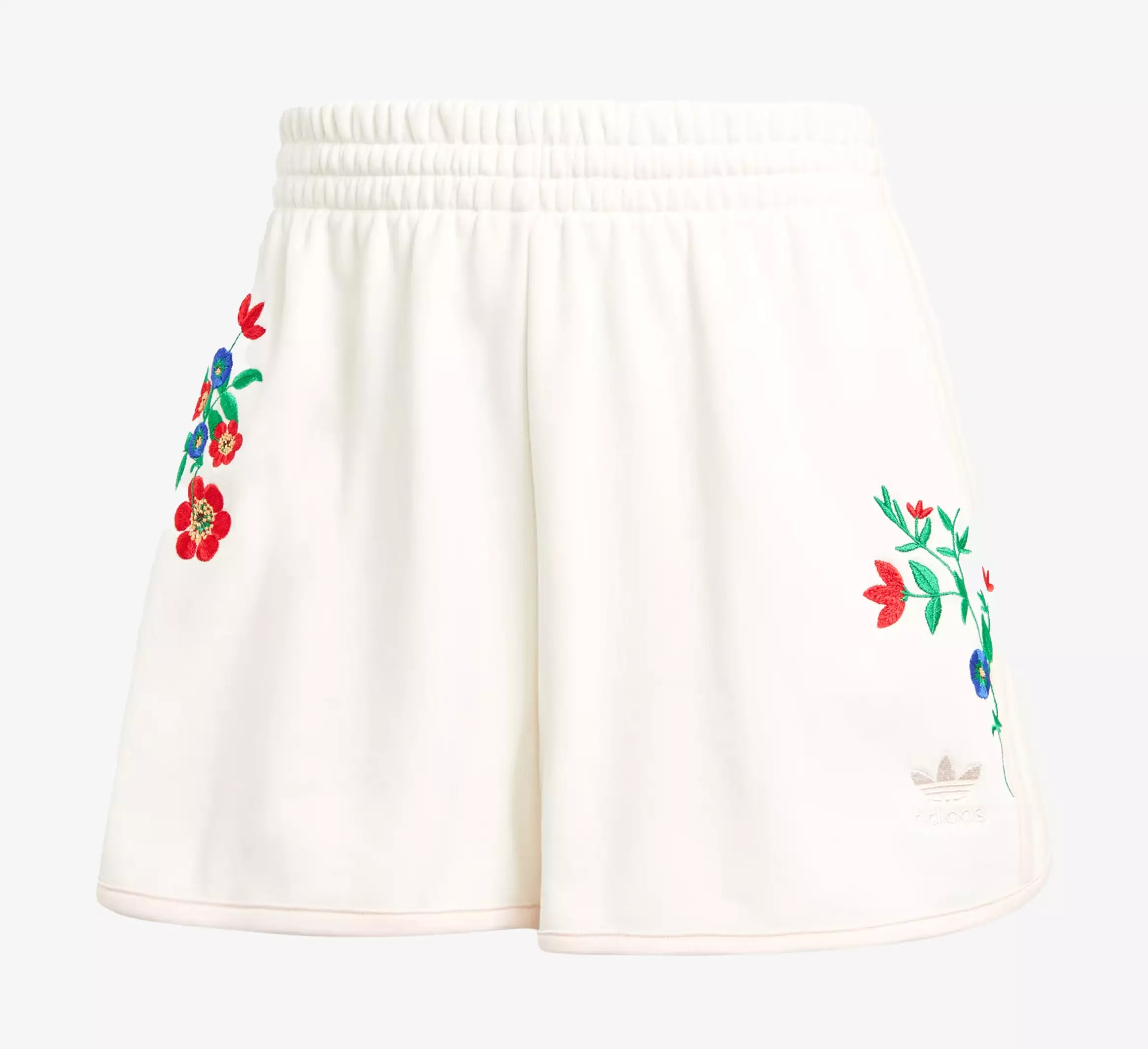 Floral Graphics Womens Shorts (White/Pink)