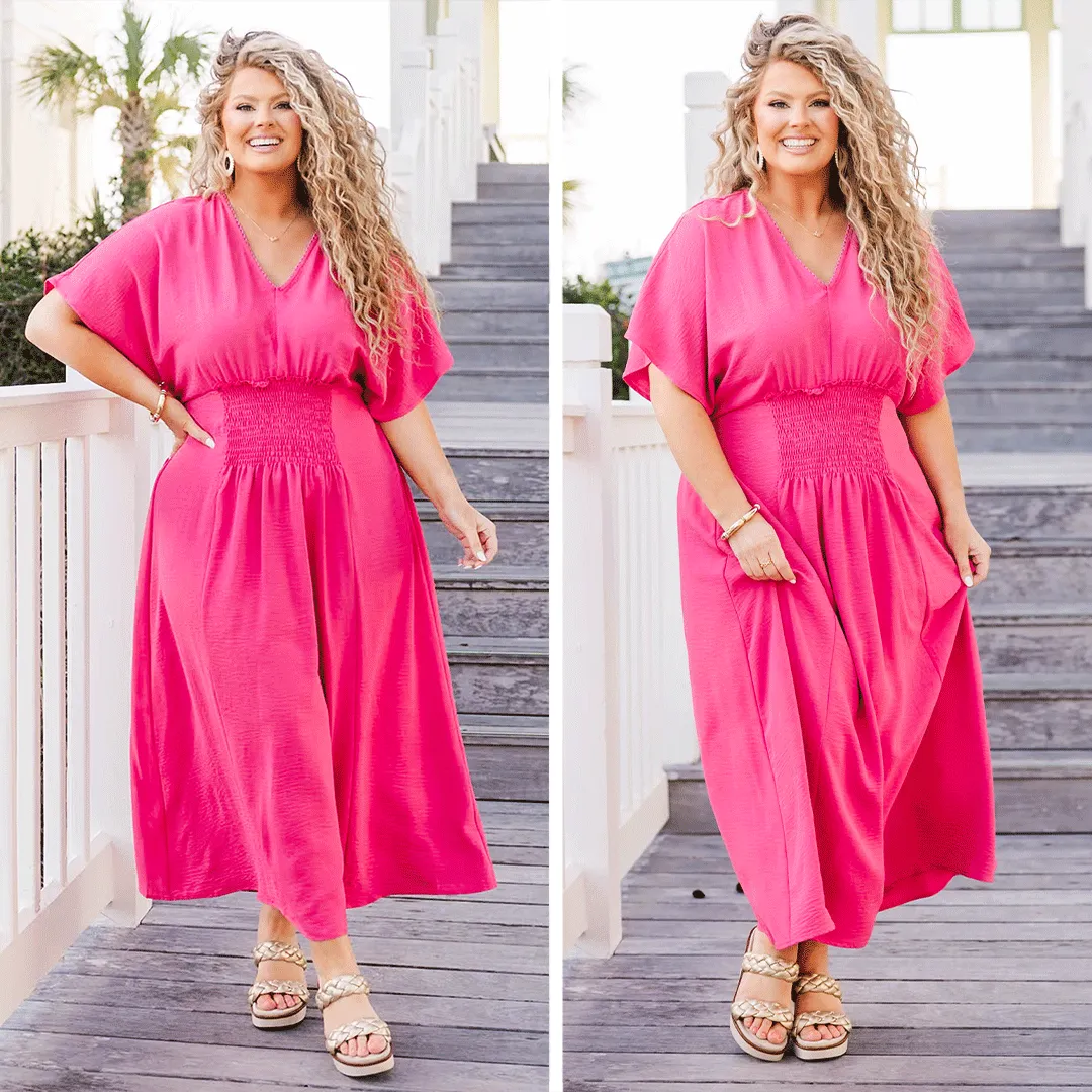 Flowing Through The Wind Maxi Dress, Fuchsia